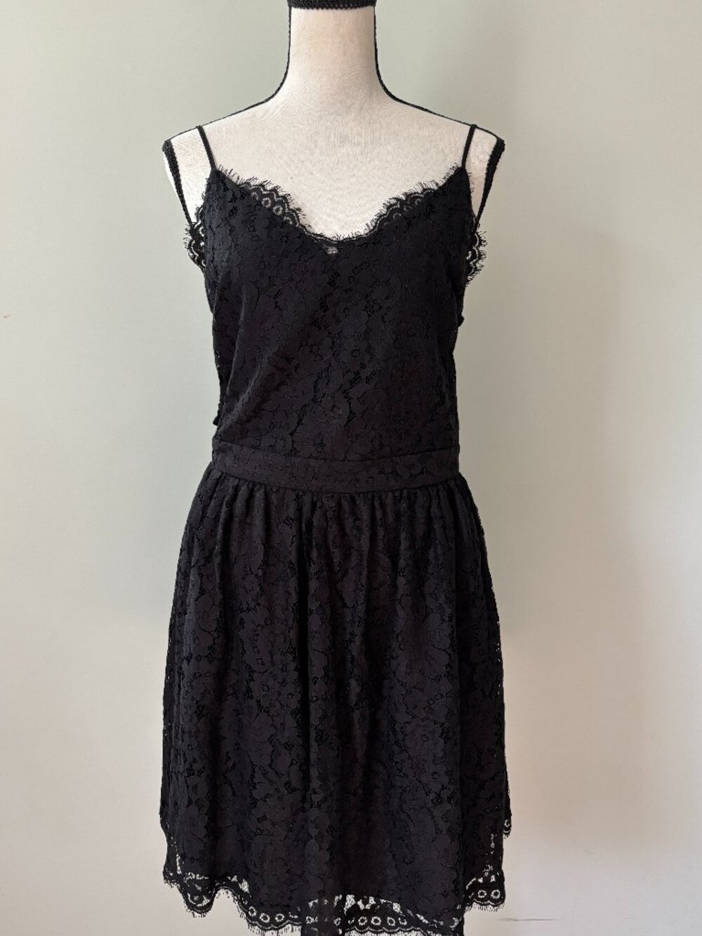 Joie Hudette Caviar Black Lace Mini Dress Medium NWT